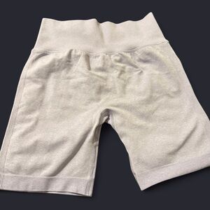 Light Beige Knit Biker Shorts